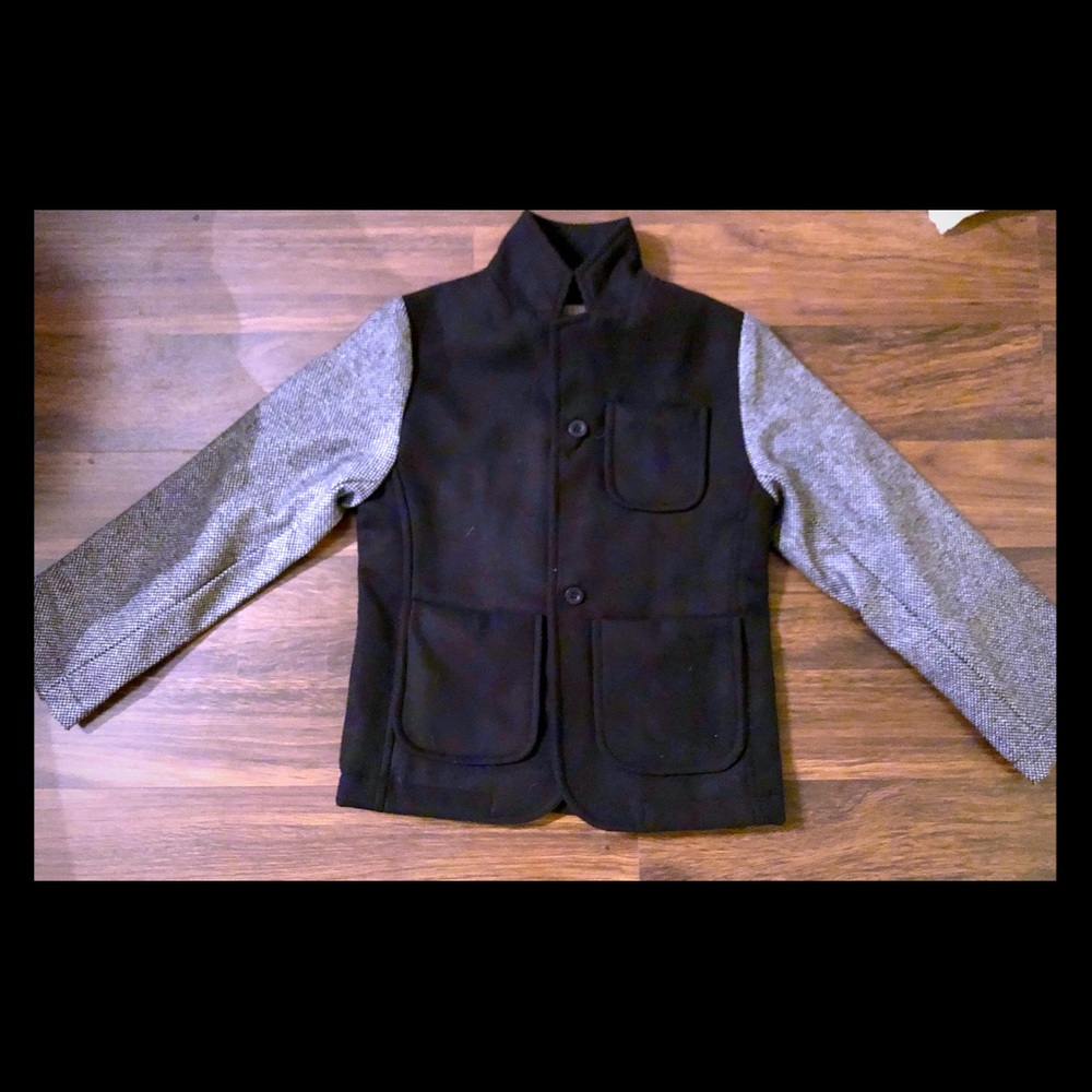 Gray and Black pea coat